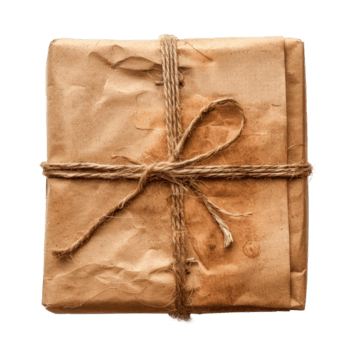 brun papper paket bunden med sträng på en transparent bakgrund png