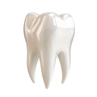A realistic 3D illustration of a white tooth on a transparent background png
