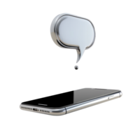 Smartphone with a speech bubble representing messaging and communication. png