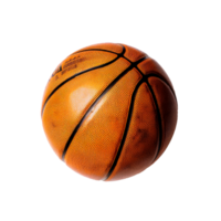 A close-up view of a basketball on a transparent background png