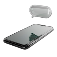 A smartphone with a speech bubble representing digital communication and messaging png