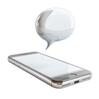 A smartphone with a speech bubble indicating communication and messaging. png