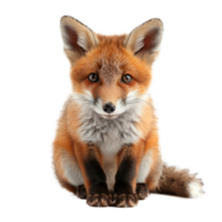 A cute fox sitting with a friendly expression on its face png