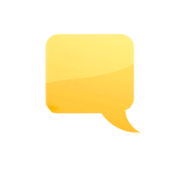 Yellow speech bubble icon representing communication and messaging. png