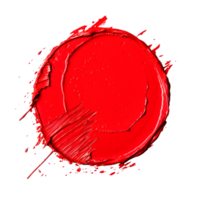 Bright red paint splash in a circular shape on transparent background png