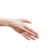 A graceful hand gesture reaching out, symbolizing connection and support. png