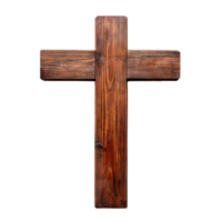 Wooden cross isolated on transparent background symbolizing faith and spirituality png