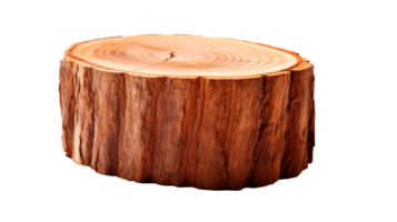 Isolated wooden log slice with natural texture and circular pattern png
