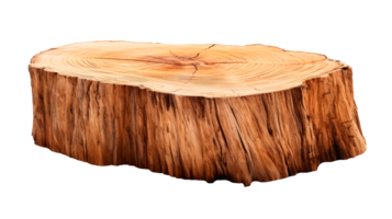 Natural wooden log slice with a detailed texture and grain pattern png