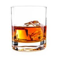 ein Glas von Whiskey mit Eis auf ein transparent Hintergrund png