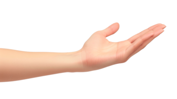 Open hand gesture isolated on a transparent background for various uses png