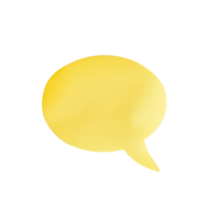 A yellow speech bubble for communication and dialogue illustration png