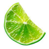 Fresh green lime slice isolated on transparent background for culinary use png