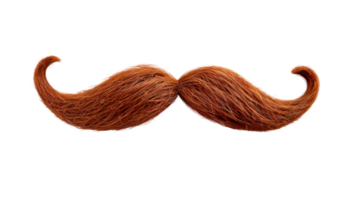 A vibrant red mustache isolated on a transparent background png