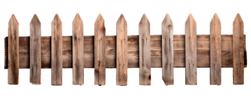Wooden picket fence isolated on transparent background for design projects png