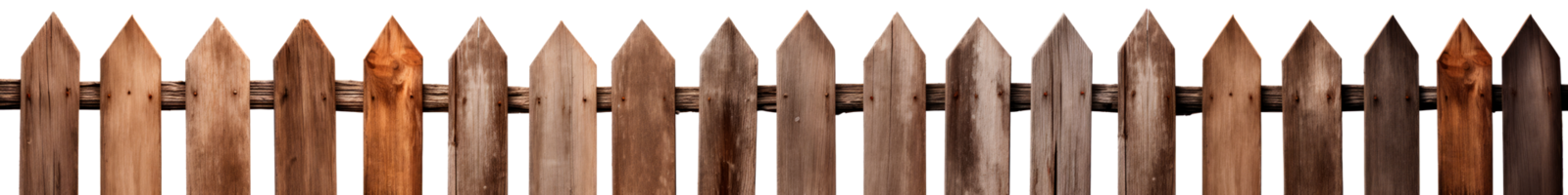 A rustic wooden fence isolated on a transparent background png