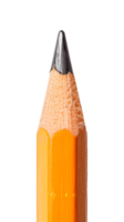 Closeup of a sharpened orange pencil on a transparent background png