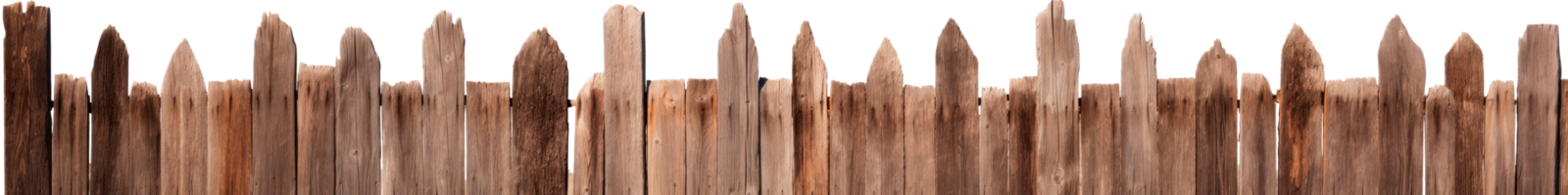 Wooden fence with rustic texture isolated on a transparent background png
