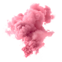 Pink smoke cloud isolated on black background for artistic design purposes. png