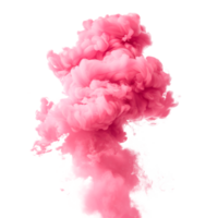 Pink smoke cloud creating an abstract and artistic effect on a transparent background. png