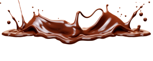Chocolate splash isolated on transparent background for food and drink imagery png