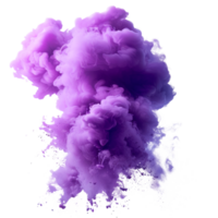 Purple smoke cloud creating an abstract and dynamic visual effect. png