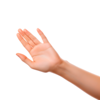 A close-up of an open hand gesture against a transparent background png