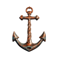 Rusty vintage anchor isolated on a transparent background for nautical design png
