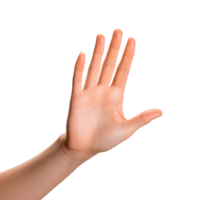 Open hand gesture against a transparent background for various uses png