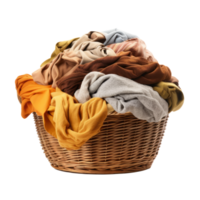 A basket filled with colorful and soft laundry fabrics. png