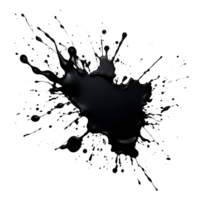 A dynamic black ink splash with fluid motion and artistic expression. png