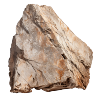 A large natural rock with a rough texture on a transparent background. png