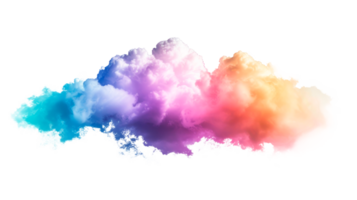 A vibrant and colorful abstract cloud illustration on a transparent background. png