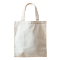 Plain white canvas tote bag on a transparent background for versatile use png