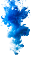 Vibrant blue ink swirling in water creating an abstract design png