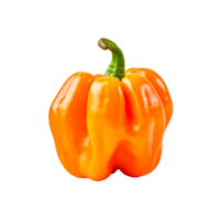 Fresh orange bell pepper isolated on a transparent background png