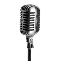 Vintage microphone on a transparent background ideal for music and audio projects. png