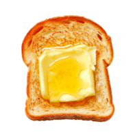 Slice of toasted bread with melted butter on top png
