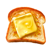 A slice of toasted bread with melted butter on top. png