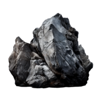 A large, dark gray rock formation with textured surface details. png