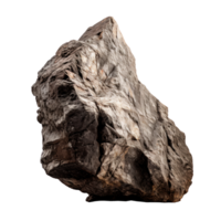 A large, rough rock with an uneven texture on a transparent background. png