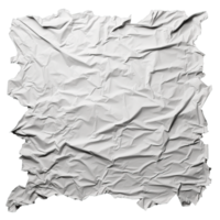Crumpled white paper texture on a transparent background for design use png