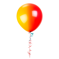Colorful red and yellow balloon with ribbon for festive celebrations png