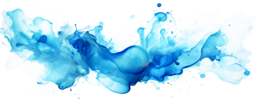 A vibrant blue liquid splash creating an artistic abstract design png