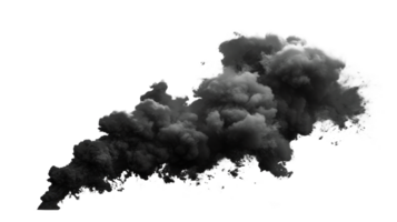 Dark smoke cloud isolated on transparent background for design use png