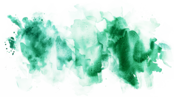 Abstract green watercolor splash with soft textures on transparent background png