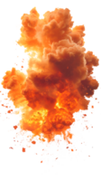 Realistic explosion with colorful smoke and fire effects isolated on transparent background png