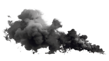 Dark smoke cloud with dynamic swirling patterns on a transparent background png