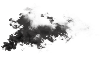 Dark smoke cloud on a transparent background for creative design projects png
