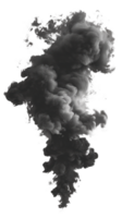 Dark smoke cloud with dramatic texture and atmospheric effects on a transparent background png
